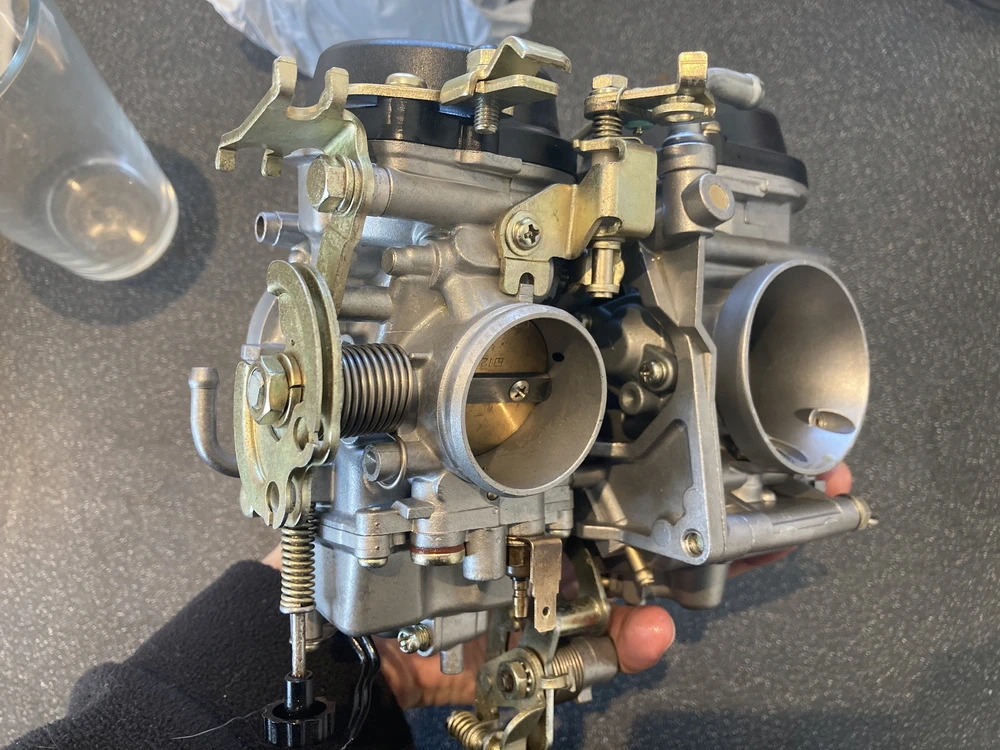 Motorcycle twin carb rebuilding